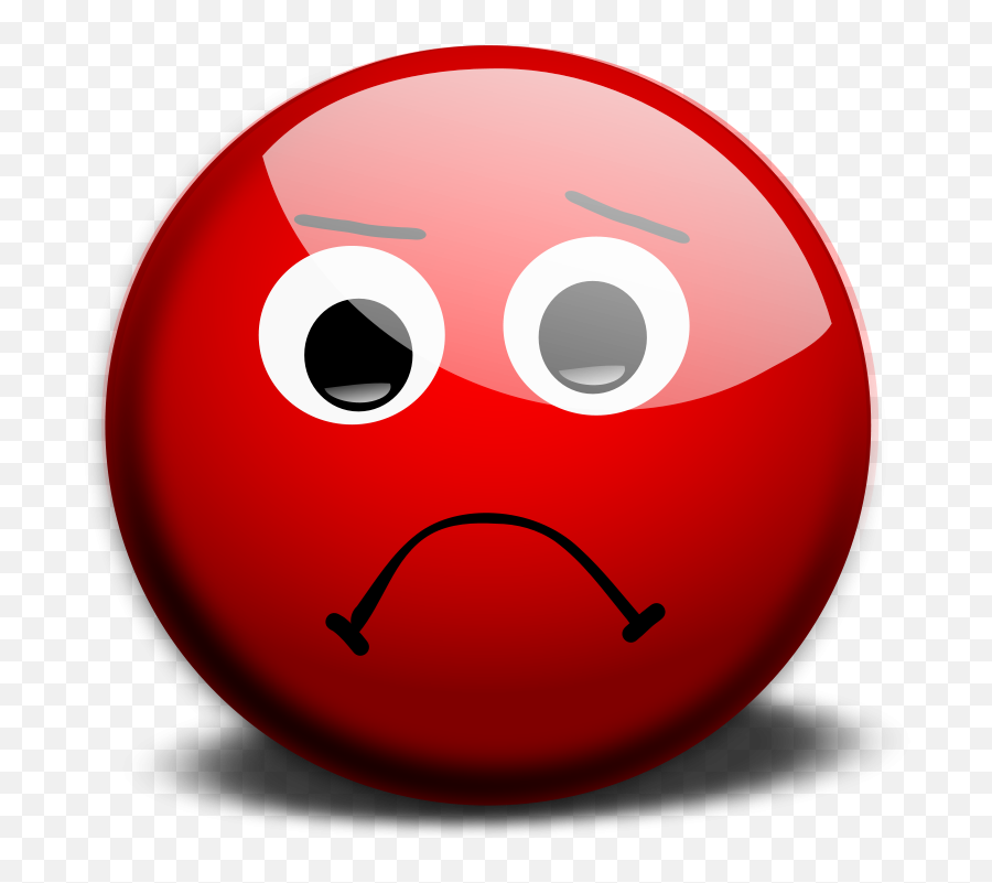 Confused Emoticon Red Confused Smiley Public Domain Vectors - Red Face Sad Emoji,Confused Clipart