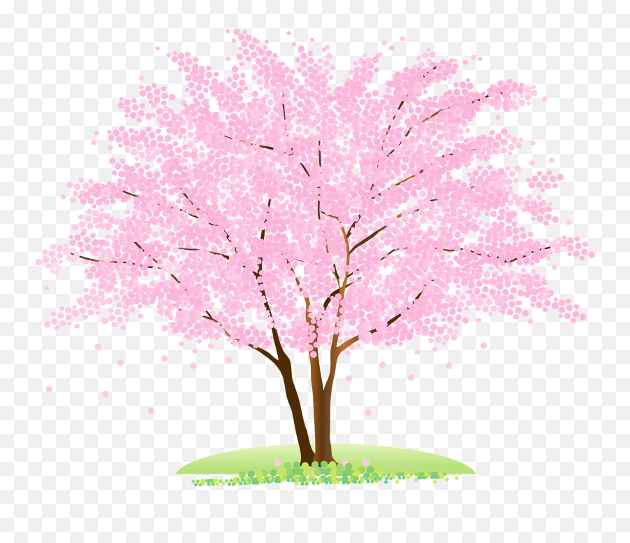 Cherry Blossoms Tree Clipart - Pink Tree Clipart Free Emoji,Cherry Blossom Clipart