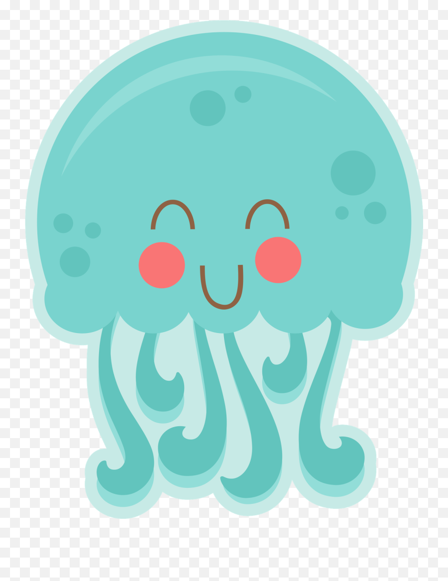 Download Hd Monday June 16 - Cute Sea Animal Clipart Jellyfish Png Clipart Emoji,Monday Clipart
