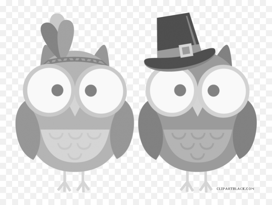 Thanksgiving Owl Clipart - Thanksgiving Owls Transparent Clip Art Emoji,Owl Clipart Black And White