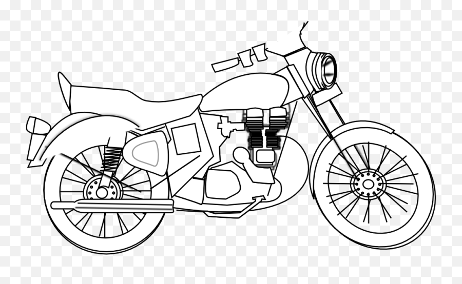White Motorcycle Clipart Black - Motorcycle Clip Art Black And White Emoji,Motorcycle Clipart