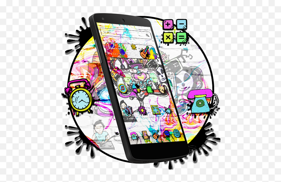 Music Colorful Graffiti Theme - Smartphone Emoji,Google Play Logo Png