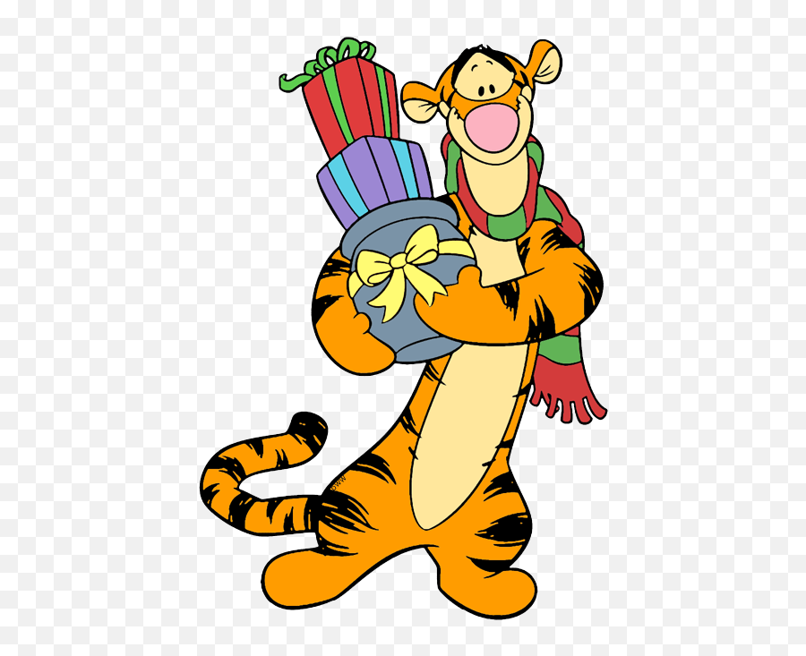 Mickey Disney Christmas Clipart - Novocomtop Winnie Pooh Tiger Navidad Emoji,Disney Christmas Clipart