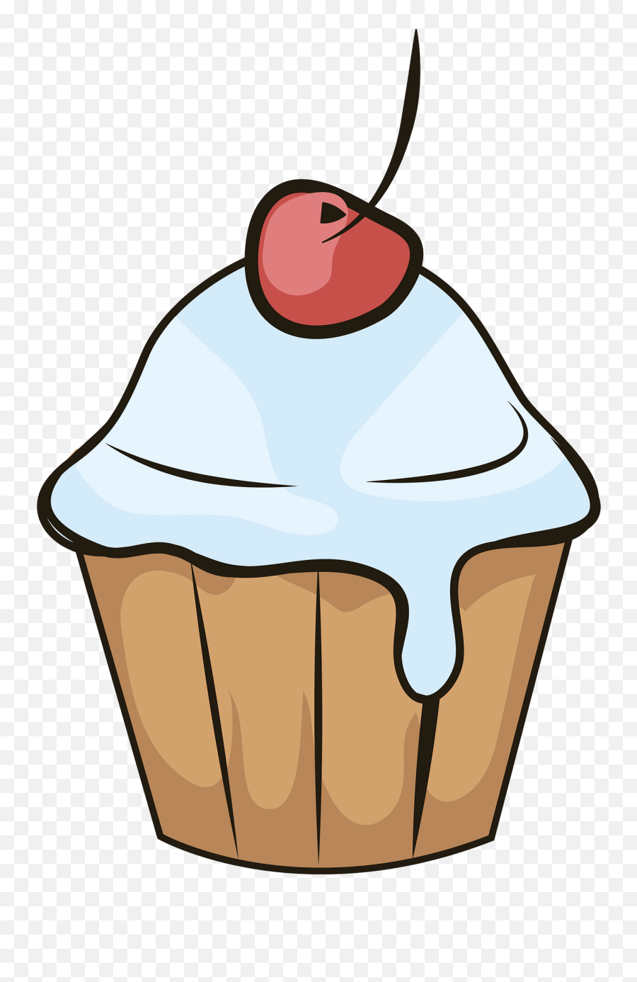 Cupcake With A Cherry Clipart - Batir Avec L Environnement Emoji,Cherry Clipart