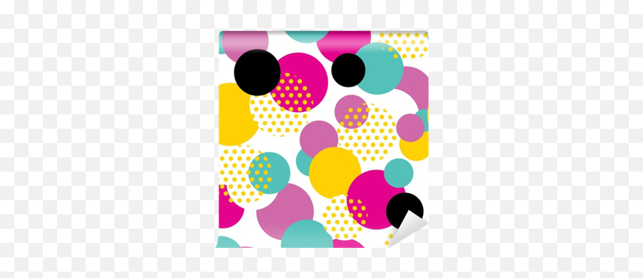 Seamless Geometric Pattern In Retro 80s Style Pop Art Emoji,Circle Pattern Png