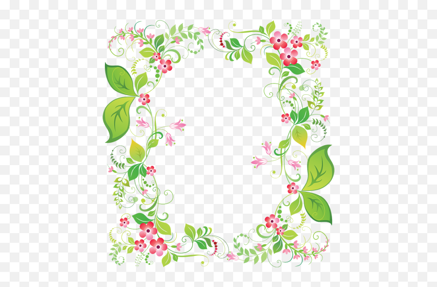 Green Flower Frame Clipart Png Images Download - Yourpngcom Emoji,Green Flower Png