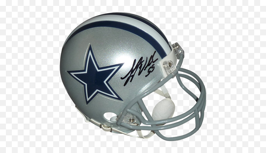 Leighton Vander Esch Autographed Dallas Cowboys Mini Helmet Emoji,Dallas Cowboys Helmet Png