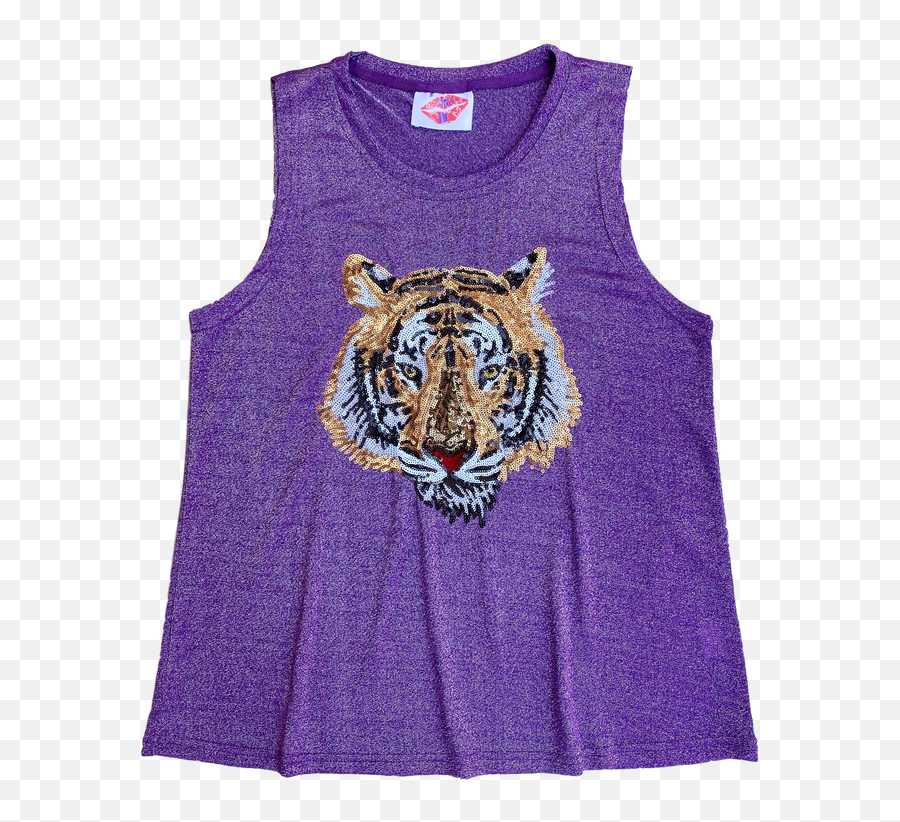 Purple Tiger Head Glitter Tank Emoji,Tiger Head Png