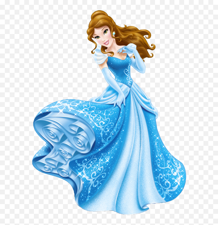 Blue Dress Clipart Belle Pencil And In Color Blue Dress - Blue Dress Princess Belle Emoji,Cinderella Clipart