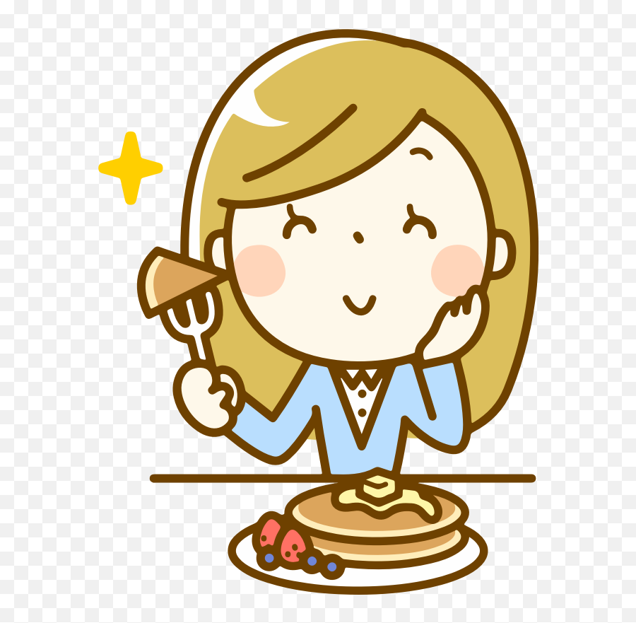 Openclipart - Girl Eating Pancake Clipart Emoji,Pancakes Clipart