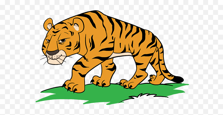 Download Hd Tiiger Clipart Tiger Head - Cartoon Tiger Easy Tiger In A Cage Drawing Emoji,Tiger Clipart