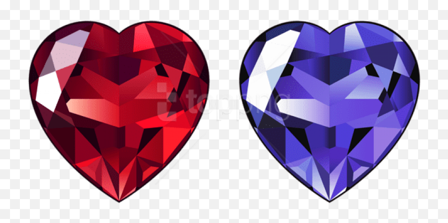 Free Png Download Transparent Diamond Hearts Clipart - Blue Heart Diamond Vector Png Emoji,Diamonds Transparent Background