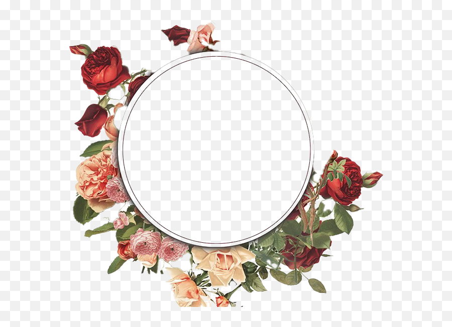 Round Flower Frame Png Png All - Transparent Flower Circle Frame Png Emoji,Round Frame Png