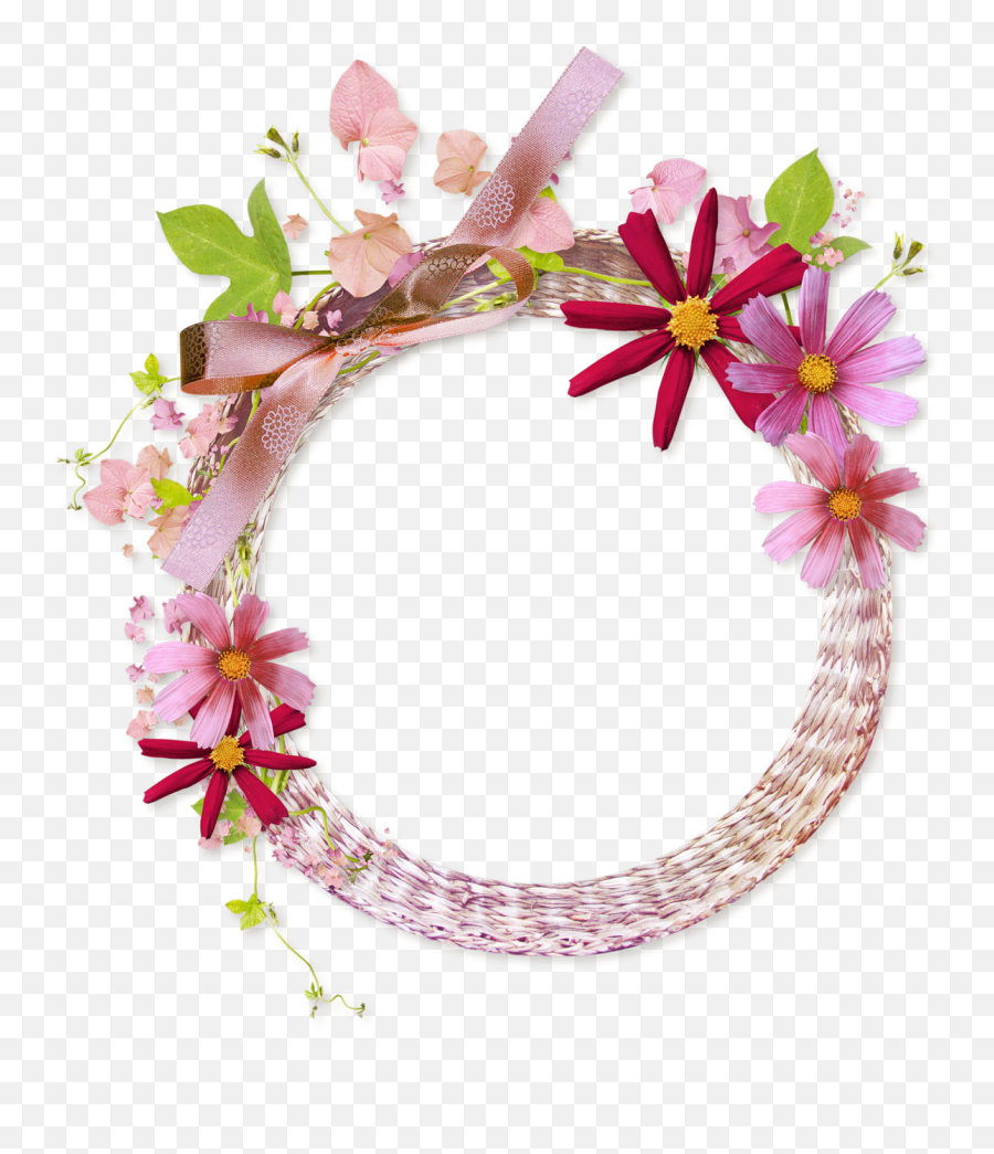 Circle Flower Frame - Transparent Background Flower Frame Png Emoji,Flower Circle Png