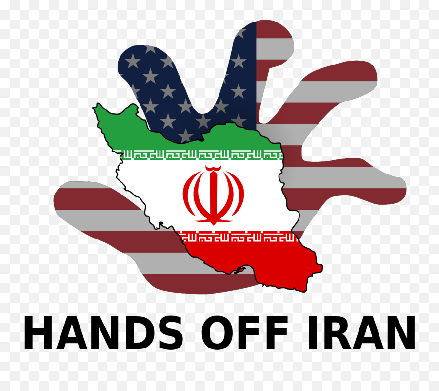 Us Flag And Iranian Flag Clip Art - Hands Off Iran Emoji,U.s.flag Clipart