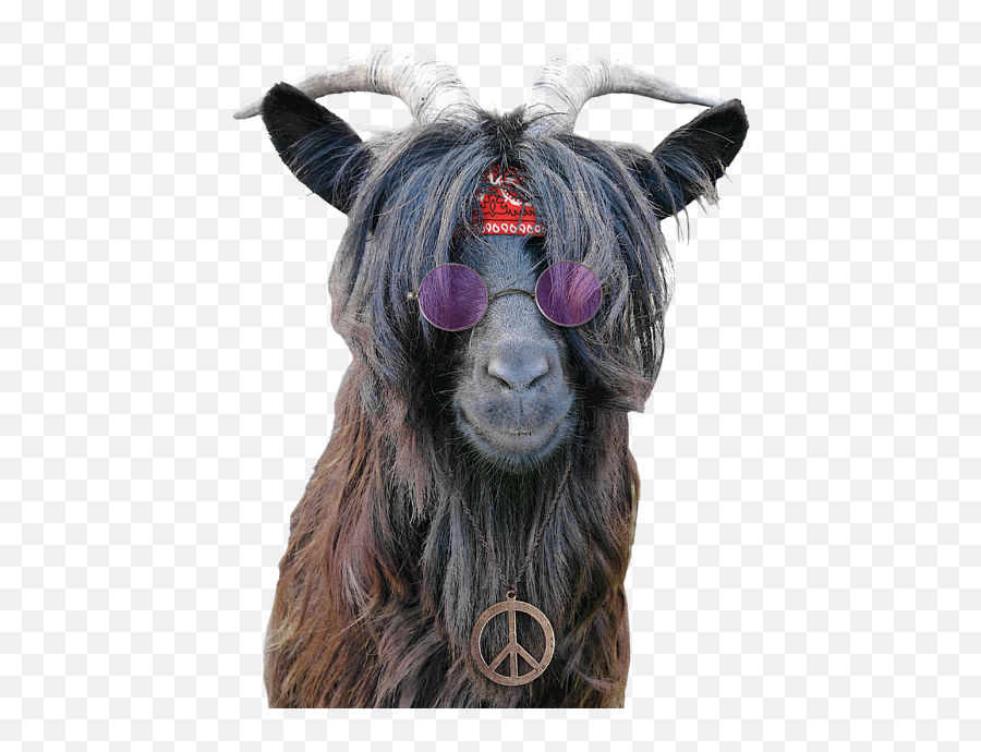 Goat Hippie Red Bandana Americana Hand Towel Emoji,Goat Transparent Background