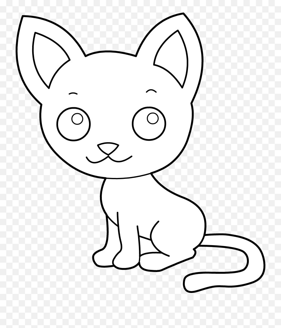Picture - Cat Coloring Pages Png Transparent Emoji,Cat Clipart Black And White
