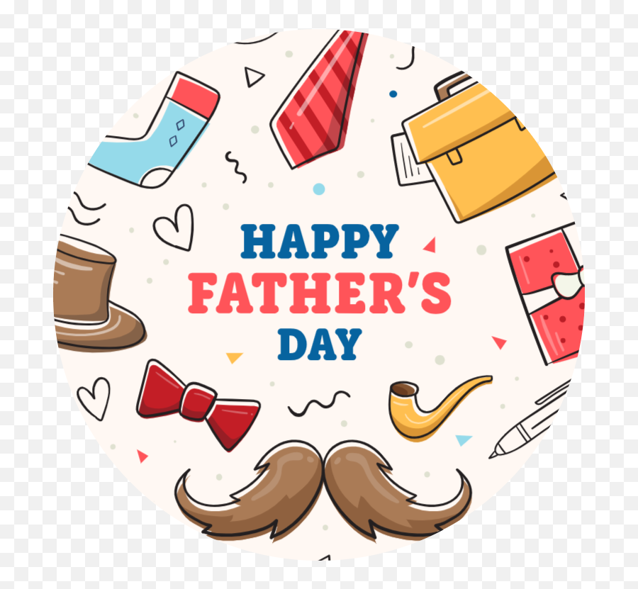 Happy Fatheru0027s Day - Round Sticker Edit And Order Online Emoji,Father Day Clipart