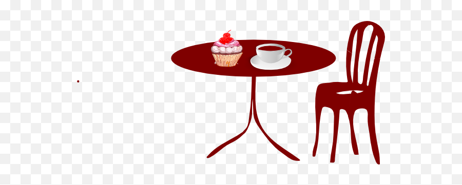 Table Chair Cupcake Cherry Coffee Clip Art At Clkercom - Table And Chair Cartoon Png Emoji,Cupcakes Clipart