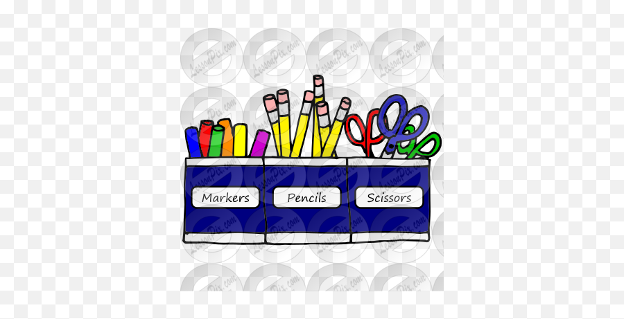 Supplies Picture For Classroom - School Supplies Container Clipart Emoji,School Supplies Clipart
