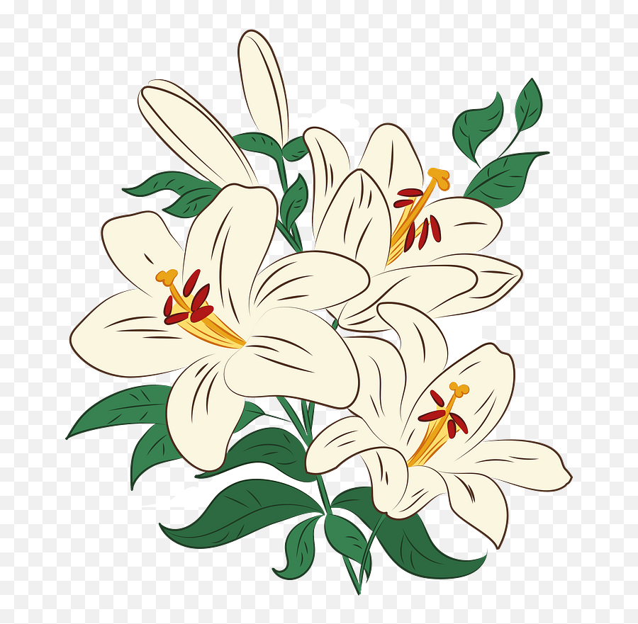 Lilies Clipart - Lily Emoji,Lily Clipart