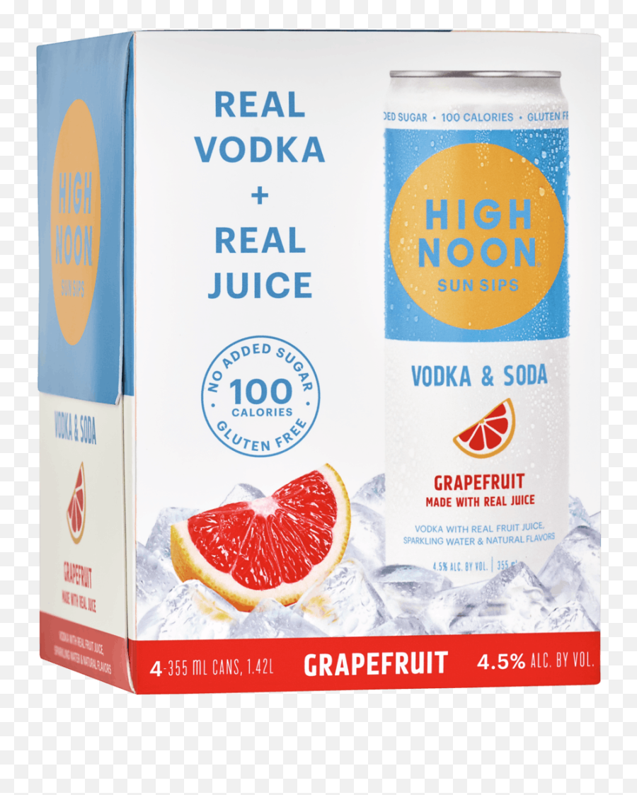 High Noon Spirits Sun Sips Grapefruit Vodka U0026 Soda 4 Pack 12 Oz Can - High Noon Black Cherry Emoji,Real Sun Png