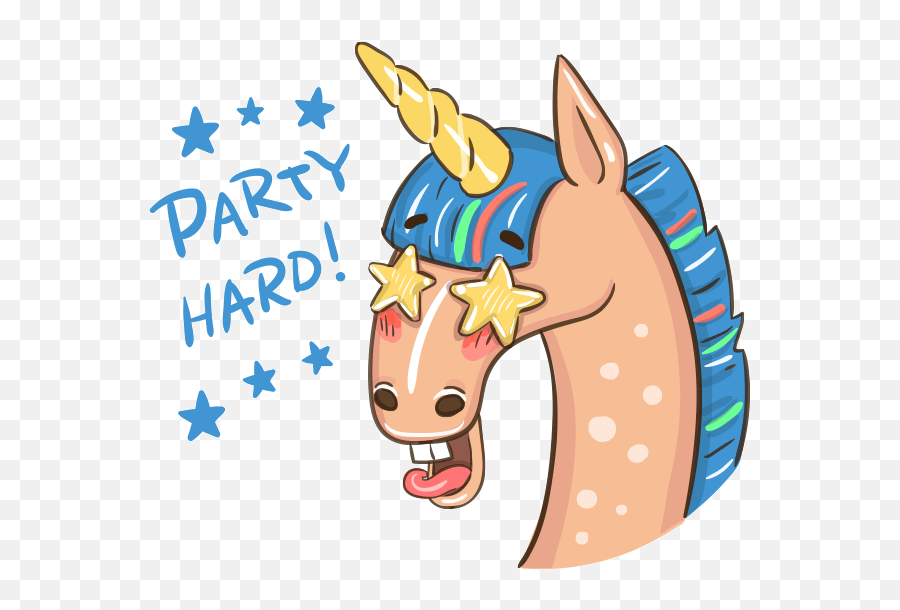 Party Clipart Animation Transparent - Unicorn Having A Party Emoji,Party Clipart