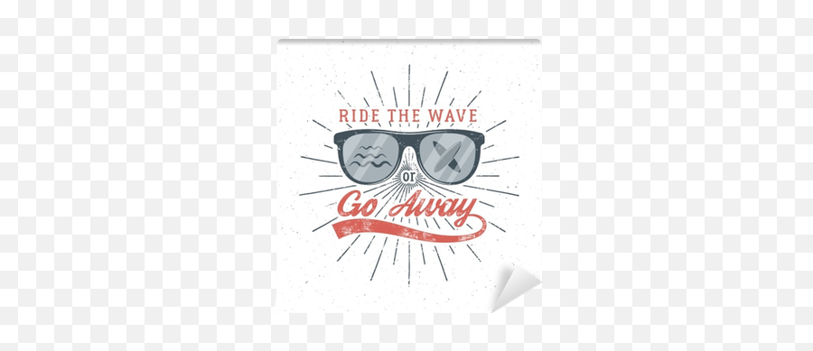 Vintage Surfing Graphics And Poster For Web Design Or Print Surfer Glasses Emblem Summer Beach Logo Design And Typography Sign - Ride The Wave Or Go Dot Emoji,Wave Logo Design