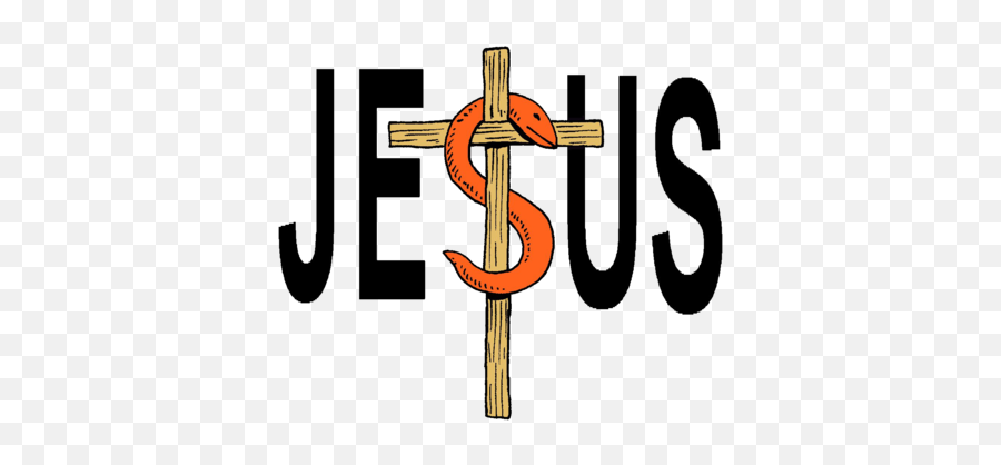 Snake - Cross With Snake Clip Art Emoji,Jesus On Cross Clipart