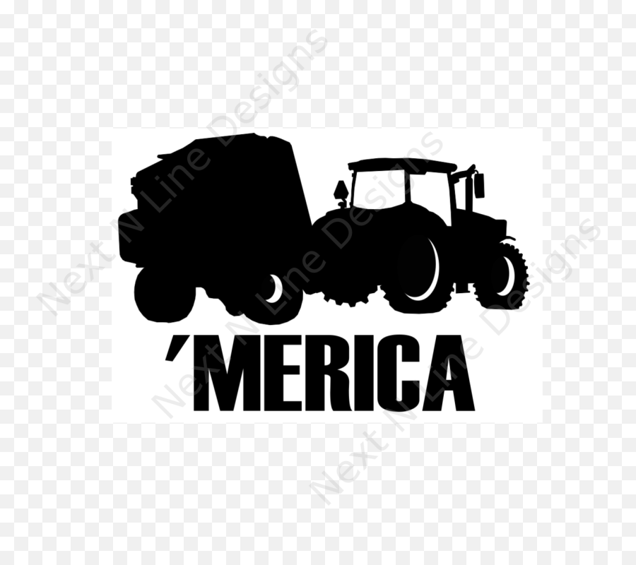 Farmer - U0027merica Decal Tractor And Baler Clipart Full Emoji,Farmer On Tractor Clipart