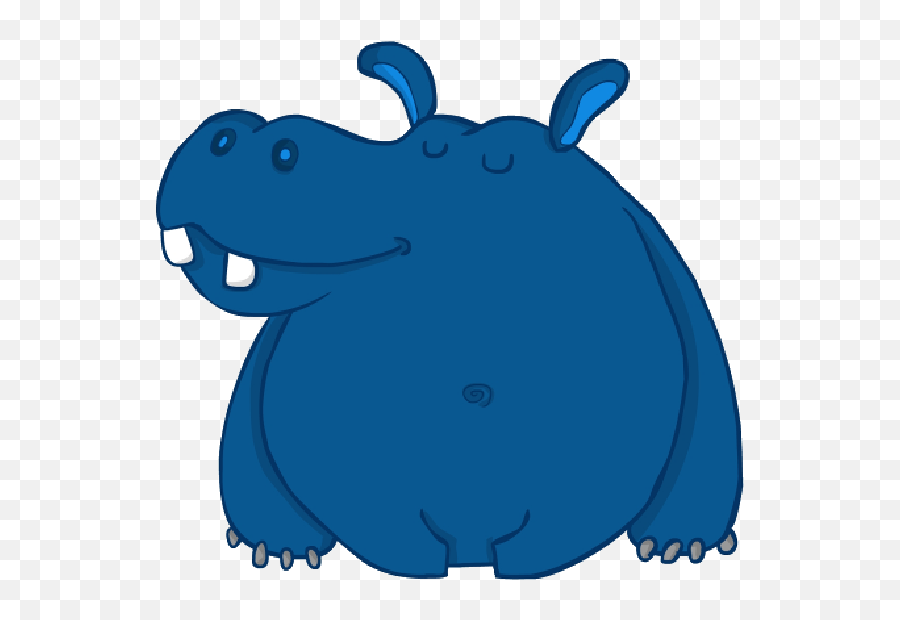 Drawing Hippopotamus Hipo - Blue Hippo Transparent Cartoon Emoji,Hippopotamus Clipart