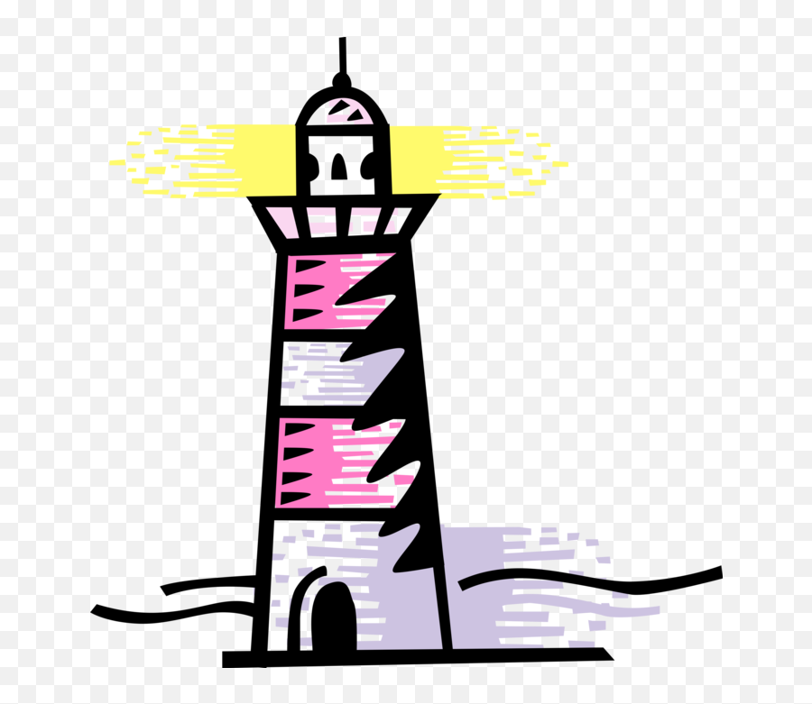 Vector Illustration Of Lighthouse Beacon Emits Light Clipart Emoji,Free Lighthouse Clipart