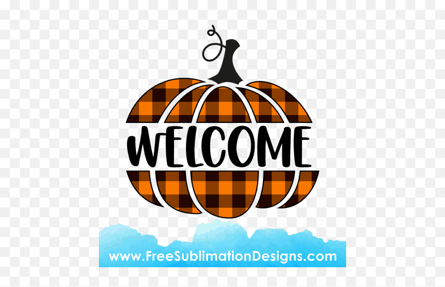 Free Sublimation Print - Halloween Welcome Pumpkin Buffalo Emoji,Buffalo Plaid Clipart