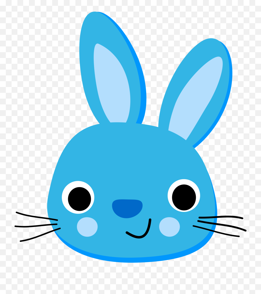 Easter Bunny Face Clipart Images - Blue Rabbit Clipart Emoji,Easter Bunny Clipart