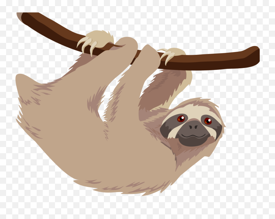Three - Cartoon Transparent Sloth Png Emoji,Sloth Clipart