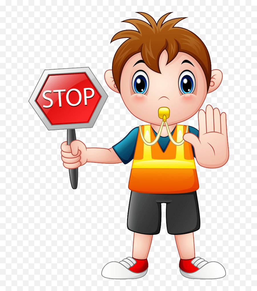 Boy Holding Stop Sign Clipart Transparent - Clipart World Cartoon Stop Sign Clipart Emoji,Stop Sign Clipart