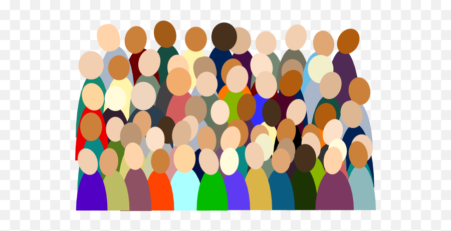 Smaller Crowd Rdc Color Clip Art At - Audience Clip Art Emoji,Crowd Of People Clipart