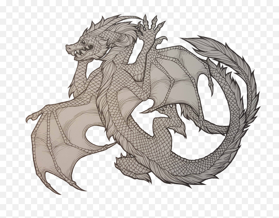 Asian Dragon With Wings Png Download - Chinese Dragon With Wings Emoji,Dragon Wings Png