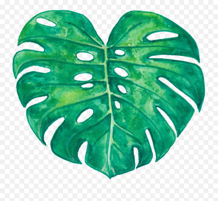 Mini Leaf Paintings Zoe Wood Art - Monstera Leaves Clip Art Free Emoji,Monstera Leaf Png
