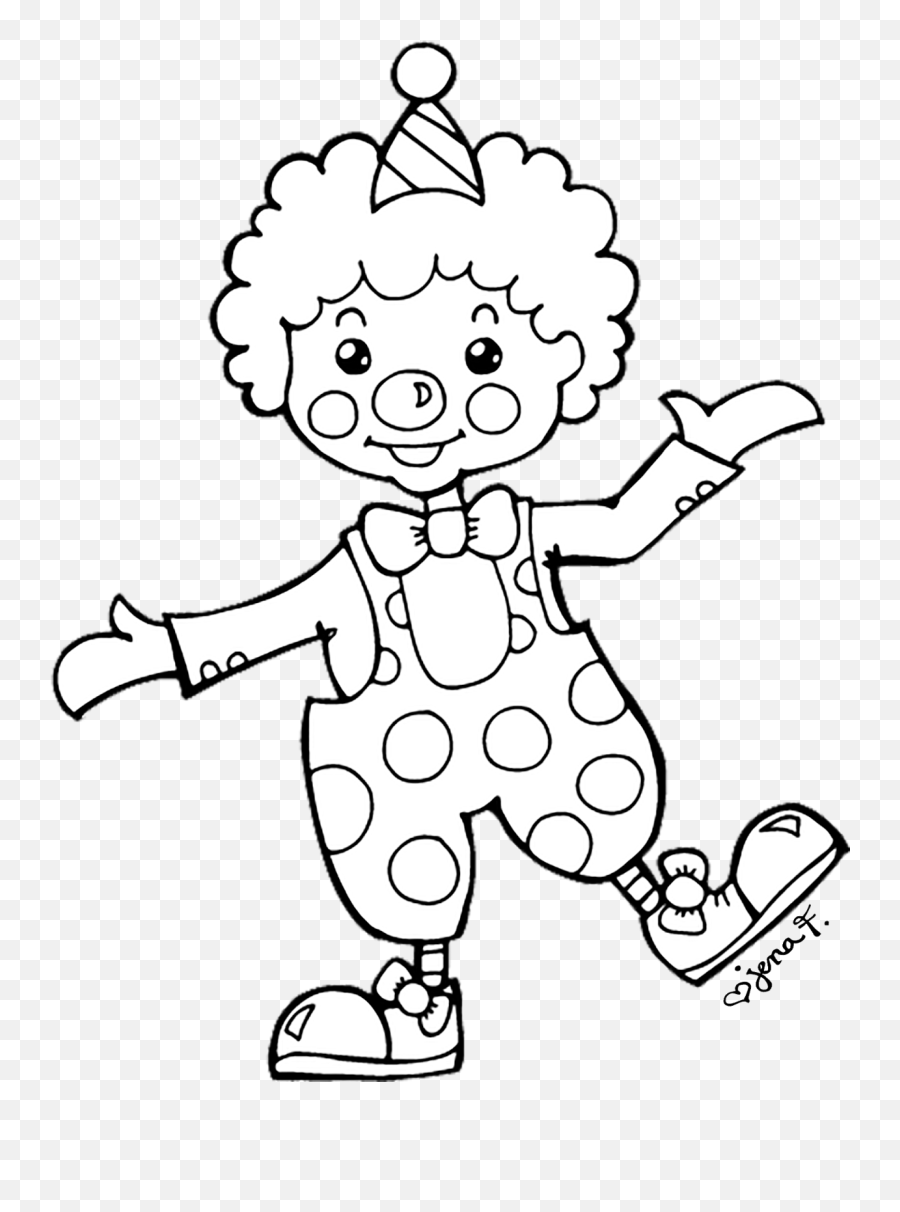 Download Hd Circus Clown Clipart Black - Clipart Drawing Black And White For Kids Emoji,Clown Clipart