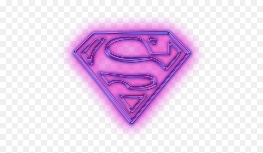 113124 - Glowingpurpleneoniconbusinesslogosupermansc37 Emoji,Superman Logo Transparent Background