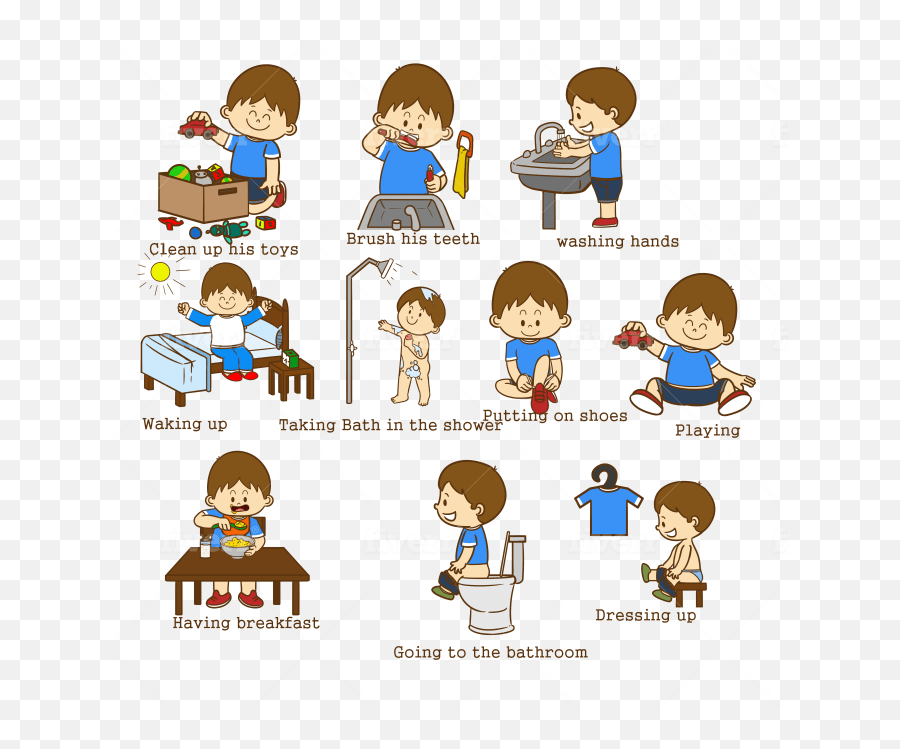 Make A Drawing Kid Character With Cartoon Style By Emoji,Kids Brushing Teeth Clipart