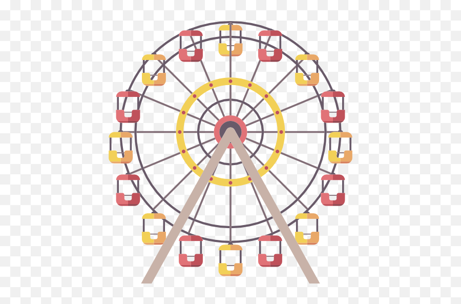 Ferris Wheel Clipart Transparent - Ferris Wheel Flat Png Emoji,Ferris Wheel Clipart