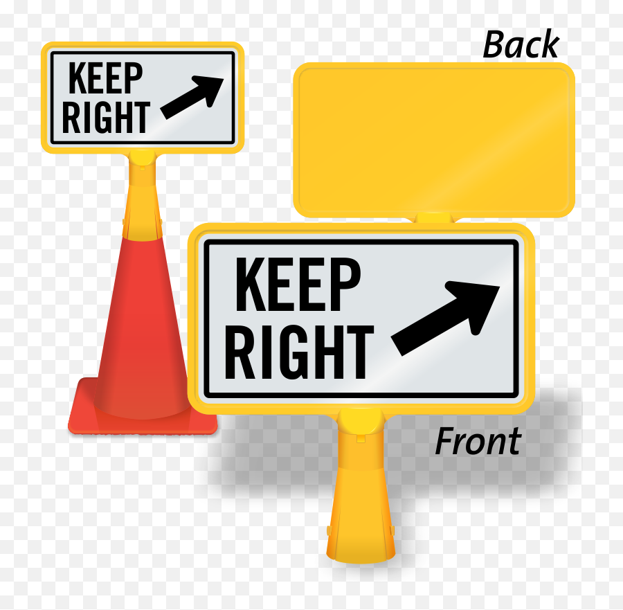 Keep Right Coneboss Sign Sku Cb - 1150 Emoji,Construction Cone Clipart