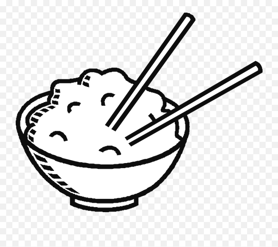 Chopsticks Chinese Food Bowl - Free Vector Graphic On Pixabay Emoji,Canned Food Clipart Black And White