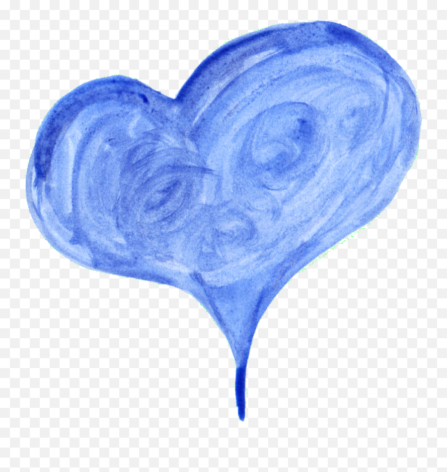 Download Watercolor Painting Blue - Free Watercolor Blue Heart Clipart Emoji,Watercolor Heart Png