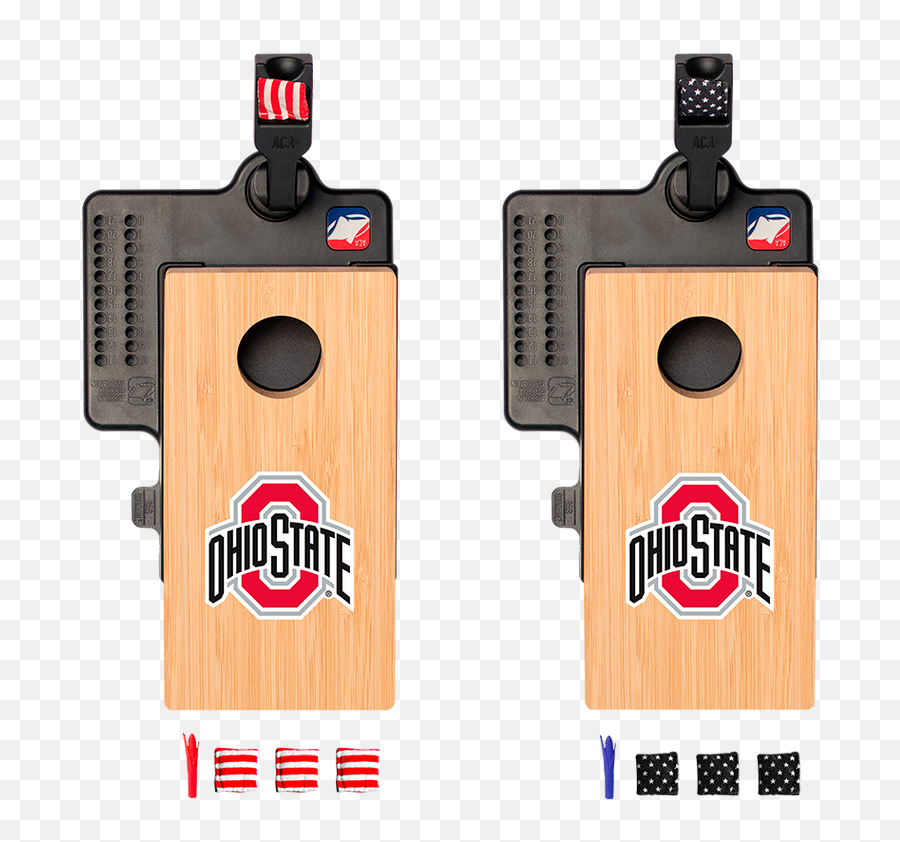 Double Chuck Ohio State University Mini Cornhole Tabletop Game Emoji,Osu Game Logo