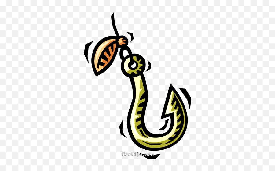 Fishing Hook Royalty Free Vector Clip Art Illustration Emoji,Fish On Hook Clipart