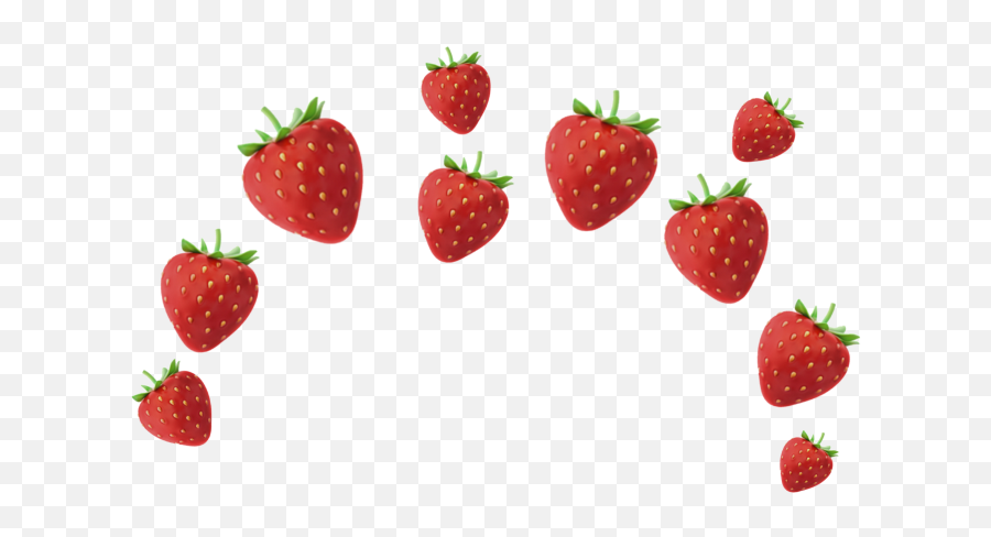 Download Aesthetic Strawberries Strawberry Crown Emoji - Transparent Strawberry Background Png,Strawberry Transparent Background