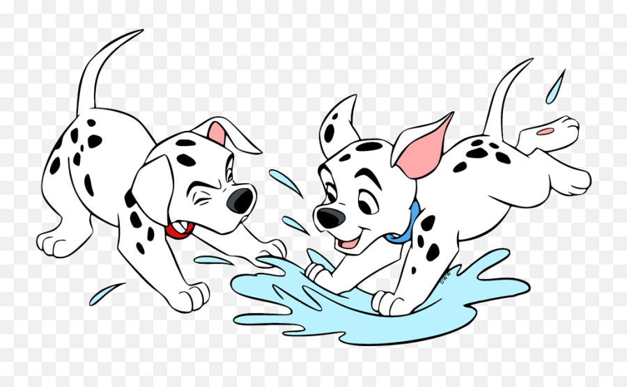 101 Dalmatians Puppies Clip Art - Dog In Puddle Clipart Emoji,Puddle Clipart